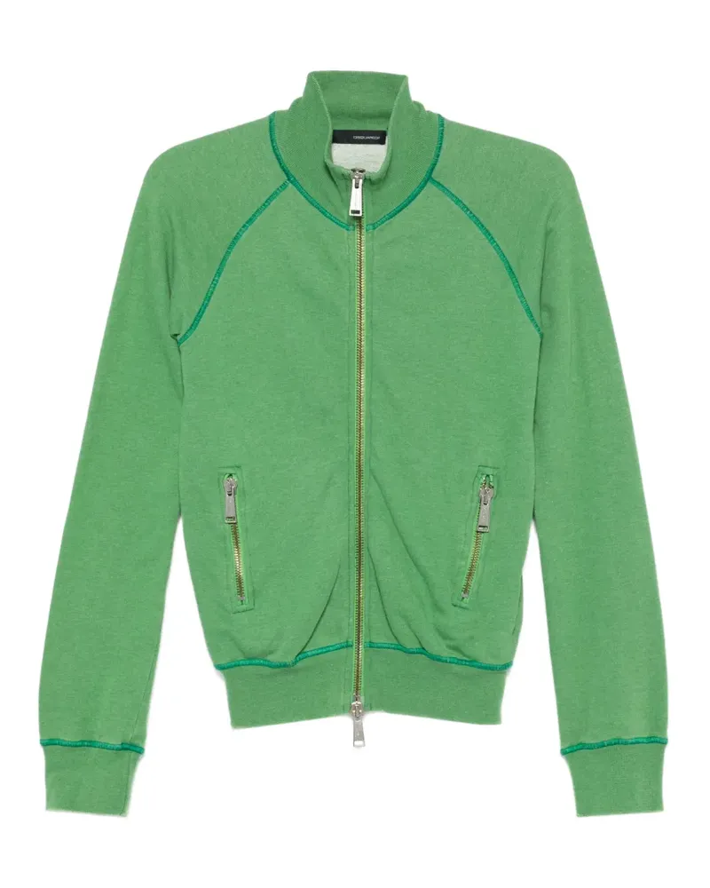 Dsquared2 2000s Pullover mit grafischem Print und Reißverschluss - Grün Grün