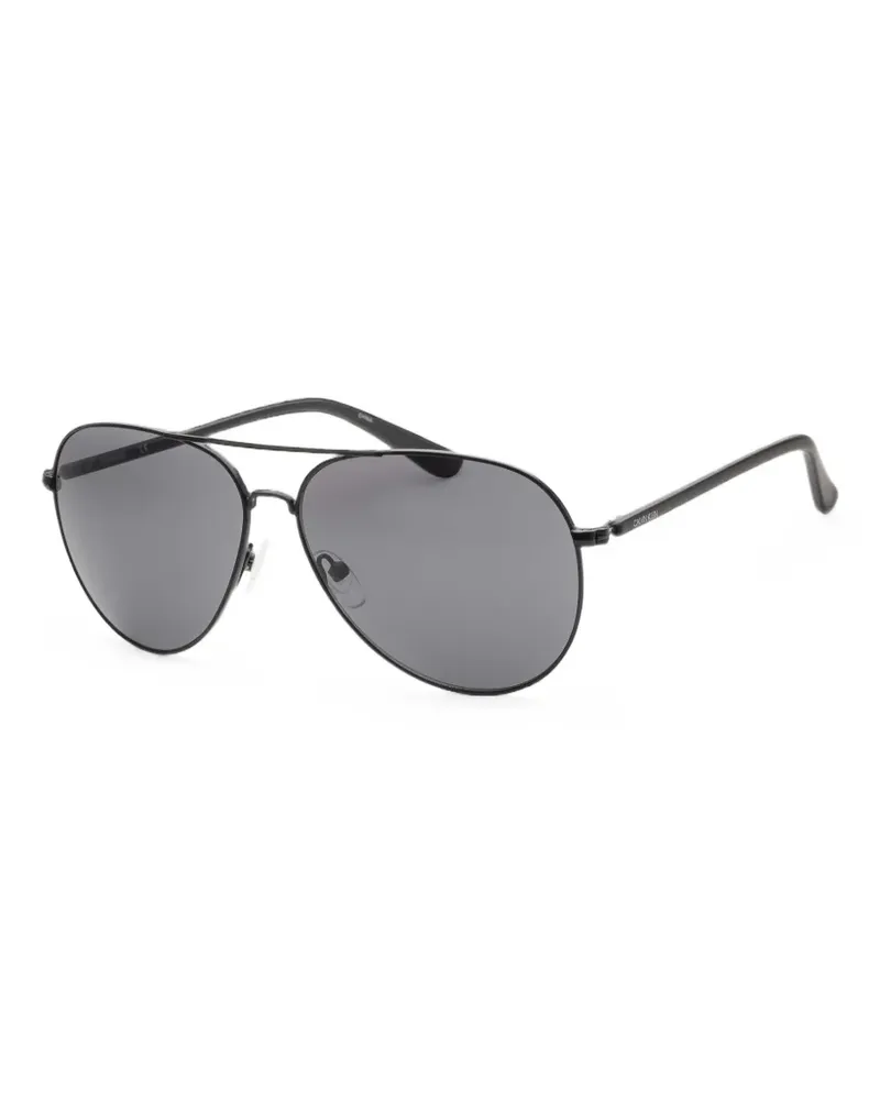 Calvin Klein matte-finish double-bridge sunglasses - Schwarz Schwarz