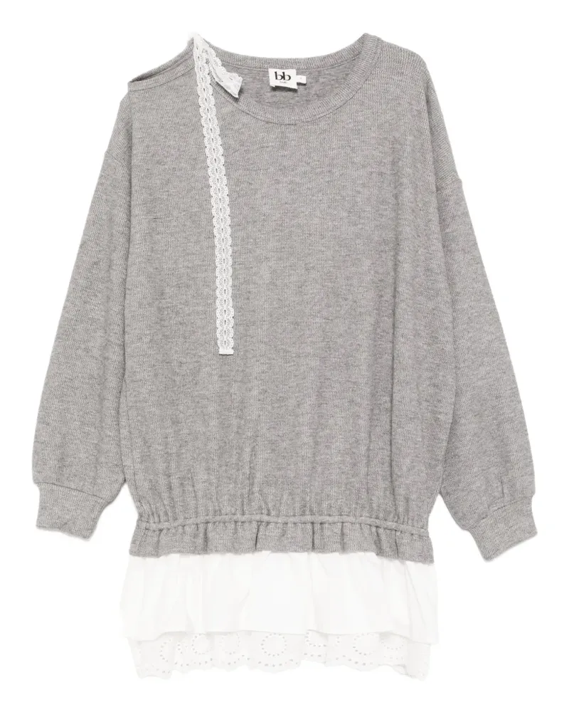 b+ab Kleid mit Spitzenbesatz - Grau Grau