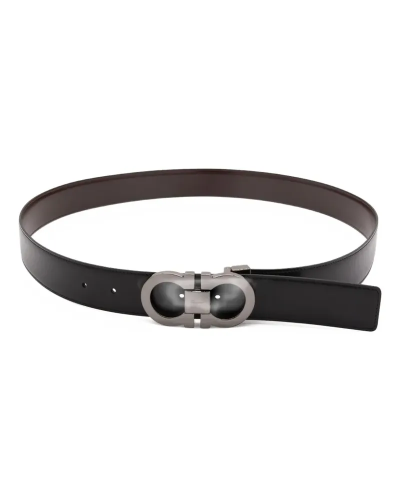 Ferragamo logo-buckle leather belt - Schwarz Schwarz