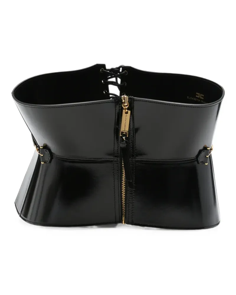 Elisabetta Franchi logo-plaque belt - Schwarz Schwarz