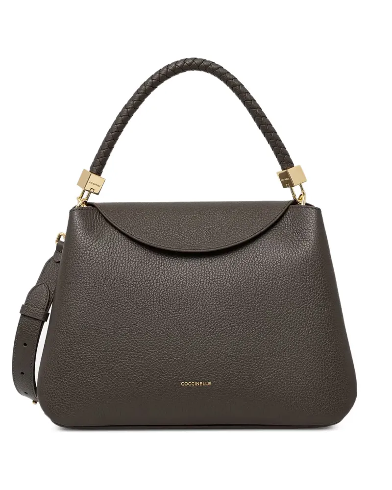 Coccinelle Mittelgroße  Tiggy Tote Bag mit Flechtriemen - Braun Braun