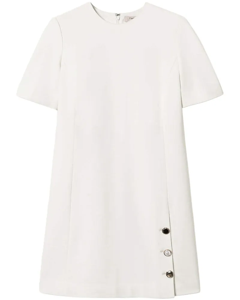 Twin-Set Minikleid mit Knöpfen - Weiß Weiß