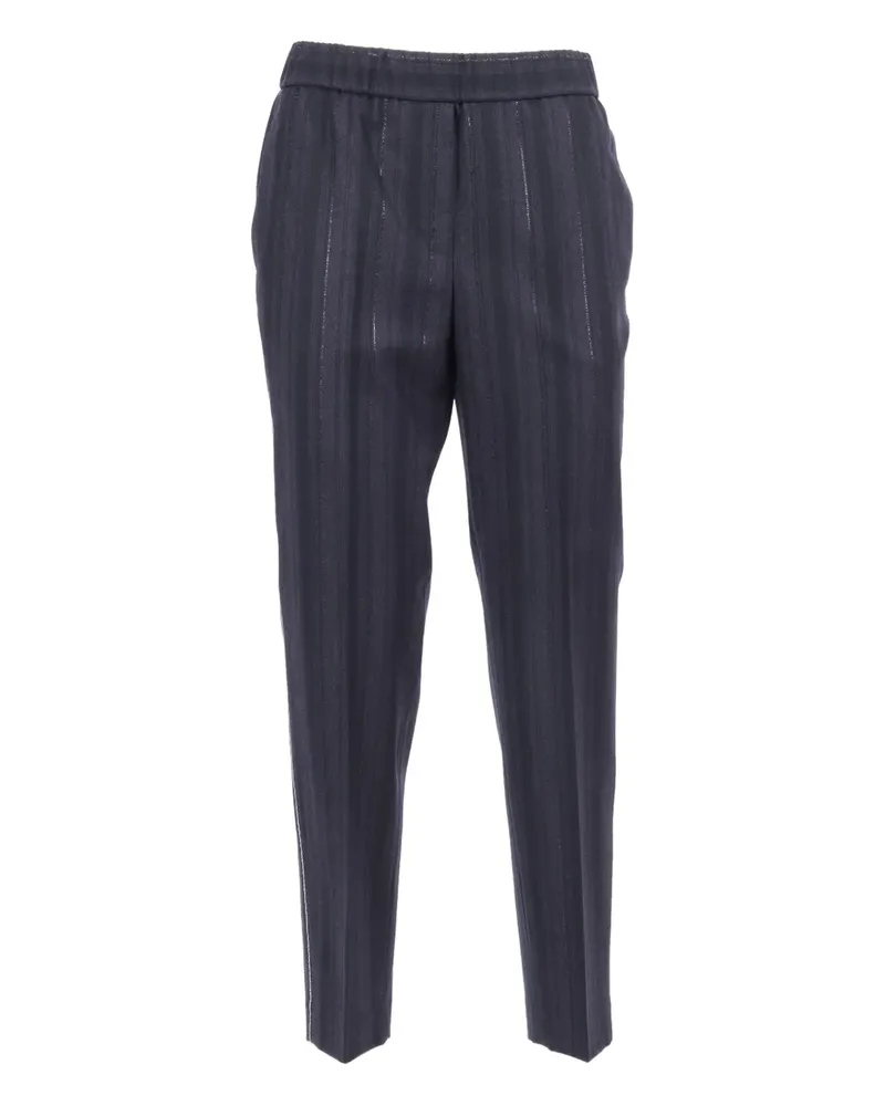 Peserico metallic-trimmed trousers - Schwarz Schwarz