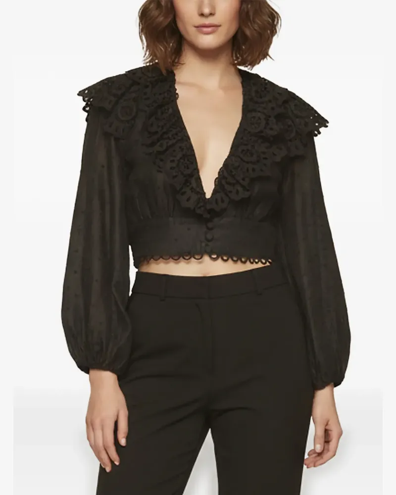 Zimmermann Bellitude Cropped-Top mit Lochstickerei - Schwarz Schwarz