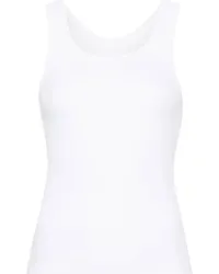 Maison Margiela Gerippte Tanktop mit Nummern Weiß