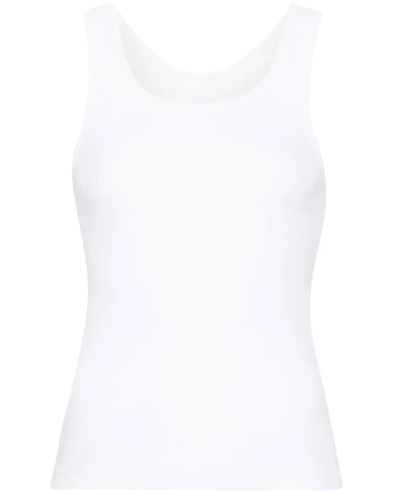 Maison Margiela Gerippte Tanktop mit Nummern - Weiß Weiß