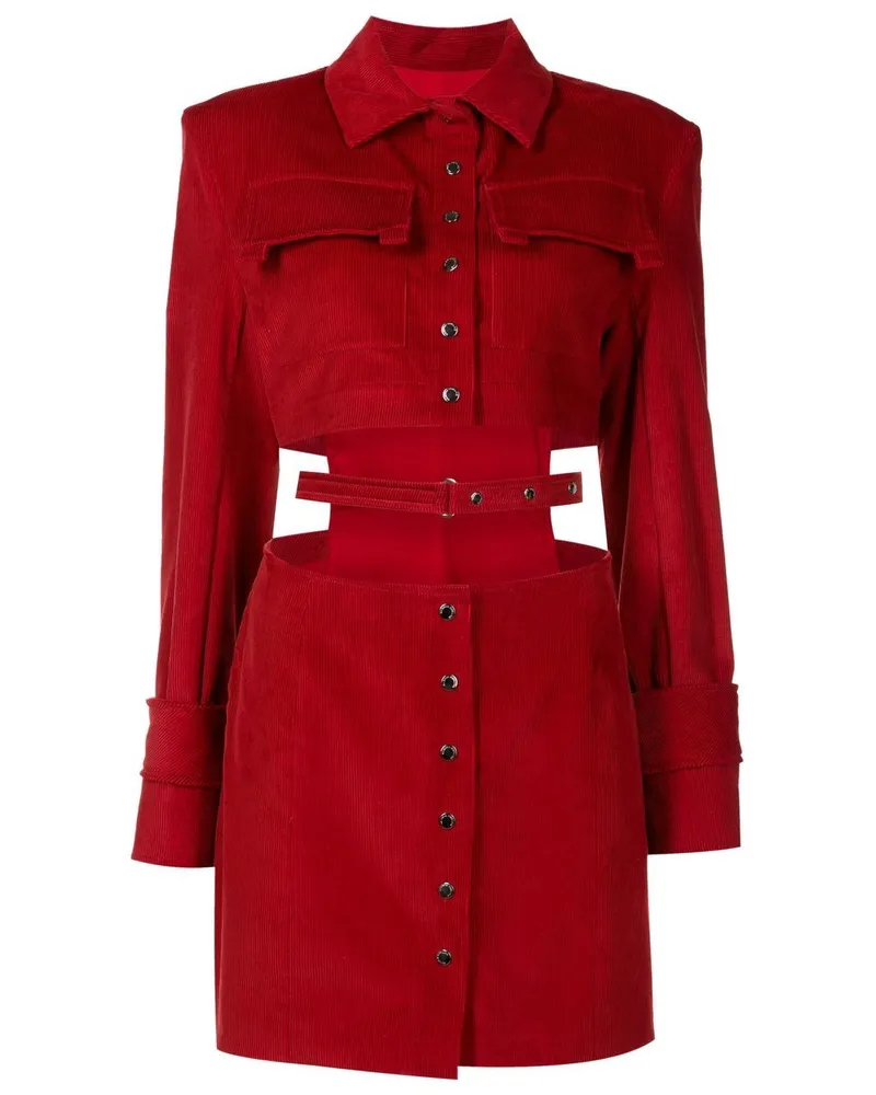 Gloria Coelho Cordkleid mit Cut-Outs - Rot Rot