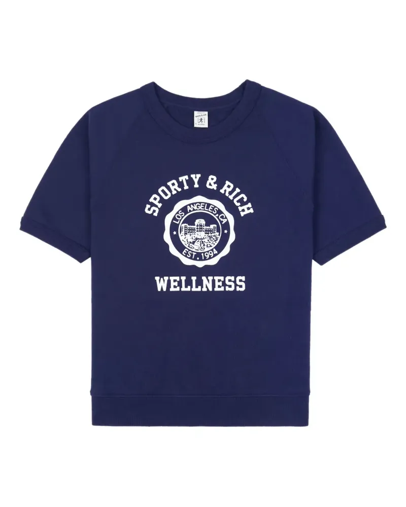 SPORTY & RICH Sweatshirt mit grafischem Print - Blau Blau