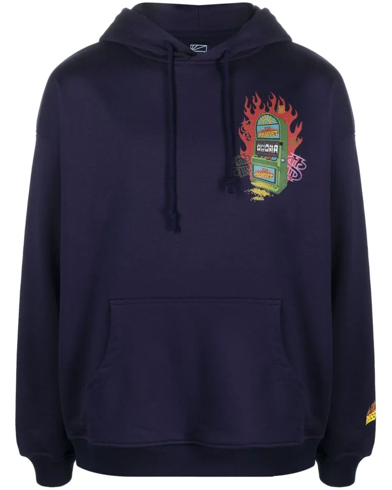 PACCBET RASSVET Hoodie mit grafischem Print Blau