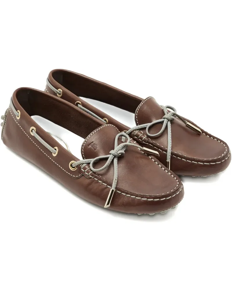 TOD'S Gommino Boote mit Schleifendetail - Braun Braun