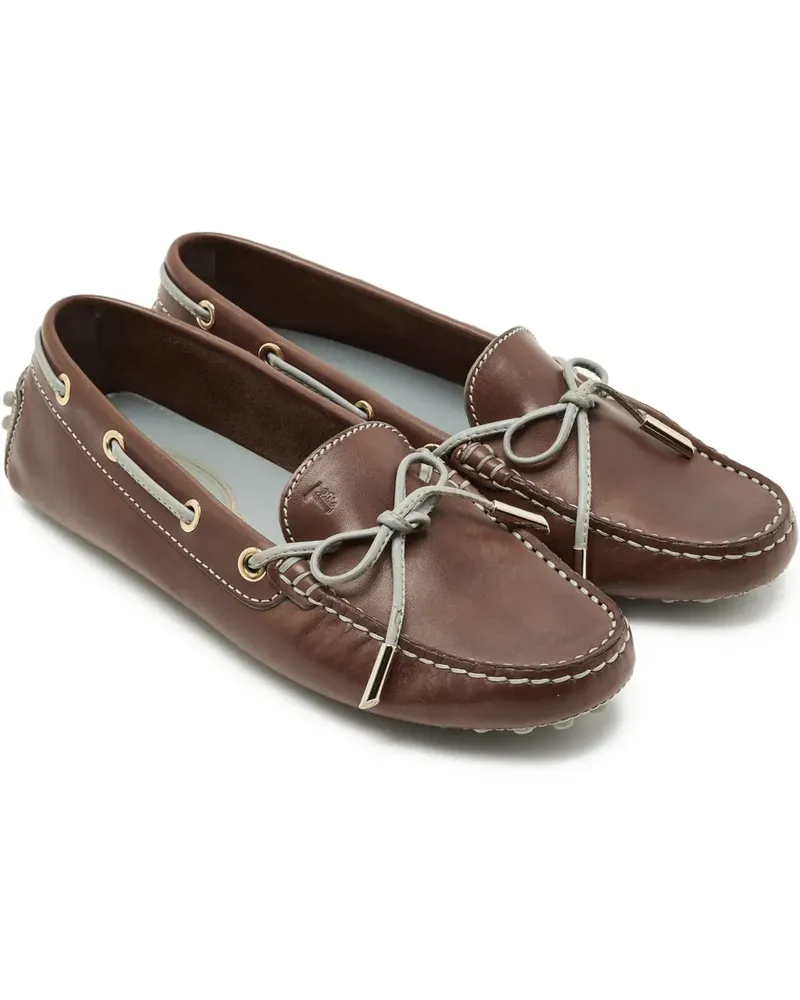 TOD'S Gommino Boote mit Schleifendetail - Braun Braun