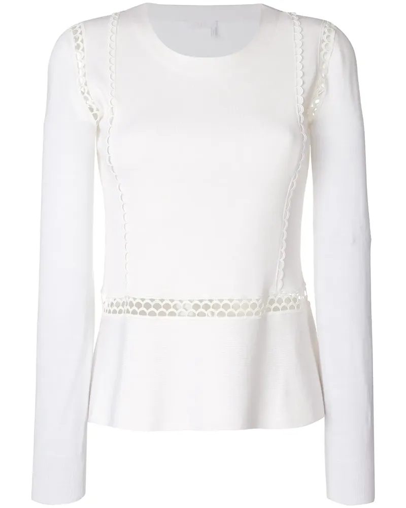 Chloé top with scalloped eyelets - Weiß Weiß