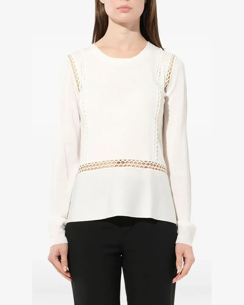 Chloé top with scalloped eyelets - Weiß Weiß