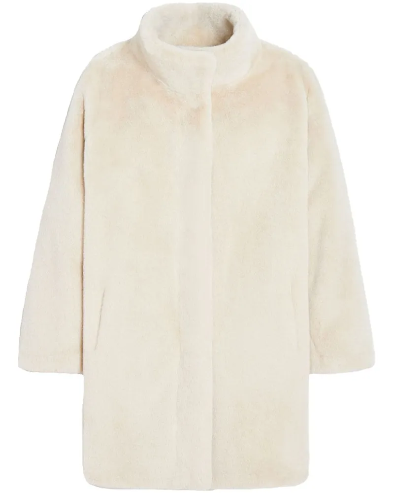 APPARIS Mantel aus Faux Fur mit Stehkragen - Weiß Weiß