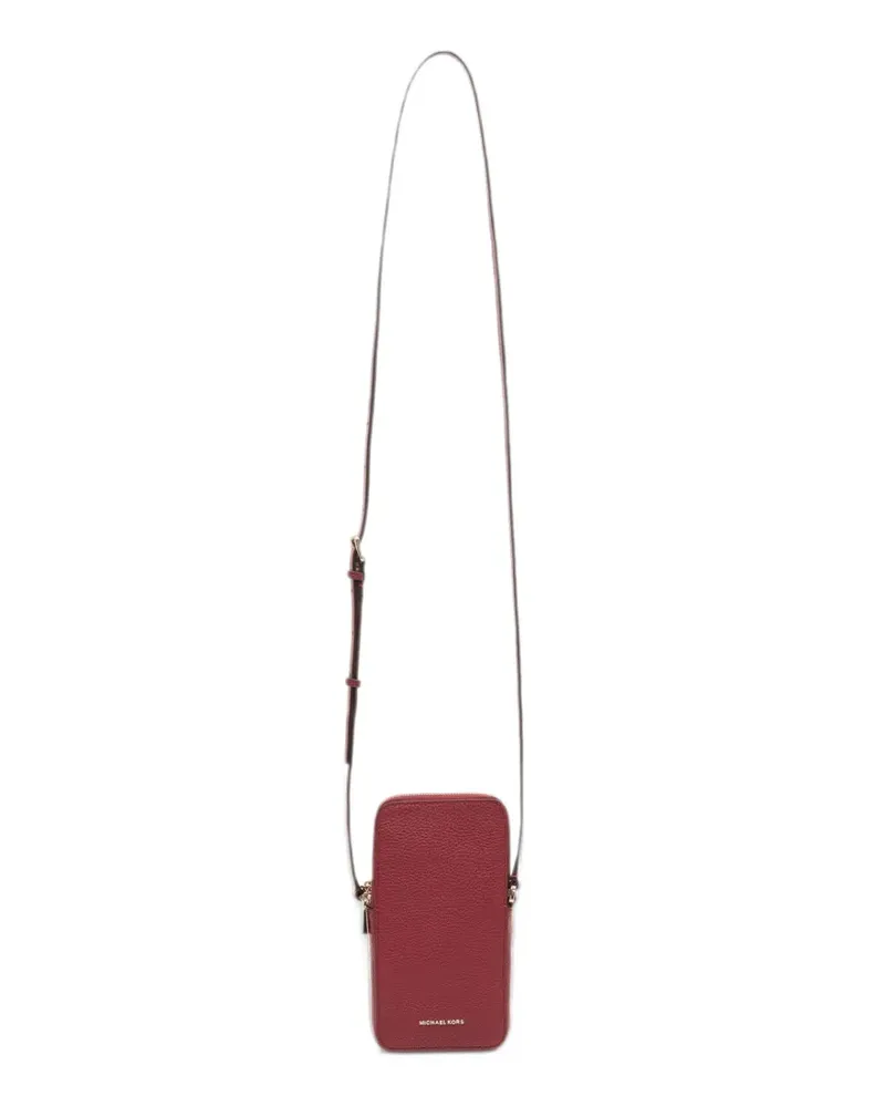 Michael Kors Jet Set small pebbled leather smartphone cross body bag - Rot Rot