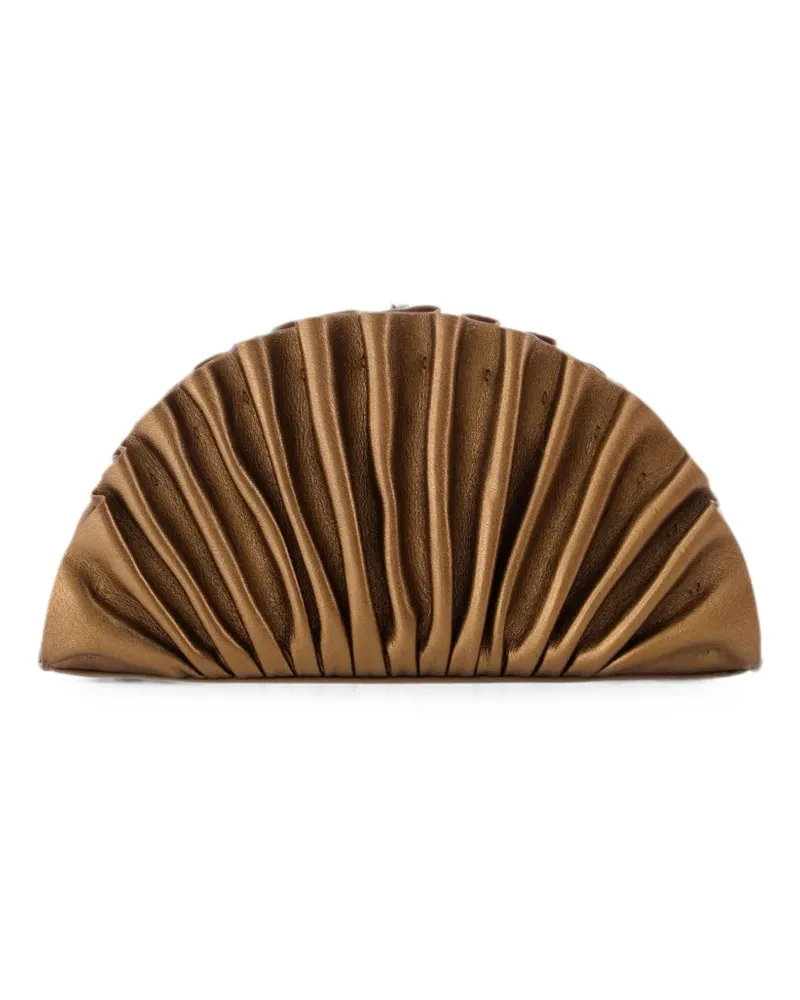Cult Gaia Nala fan-pleated clutch bag - Braun Braun