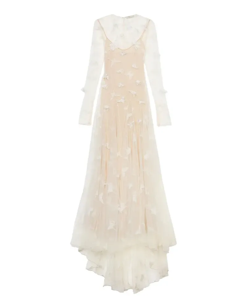 Blumarine Maxikleid mit Schmetterlingsapplikation - Nude Nude