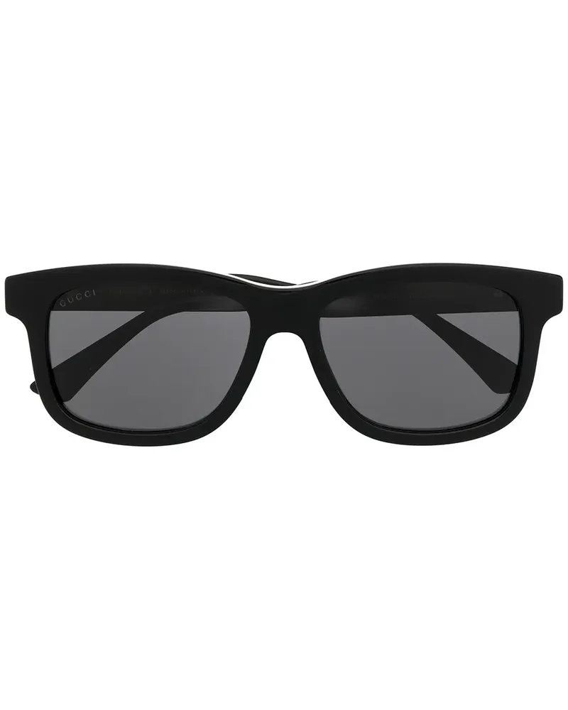 Gucci Sonnenbrille mit eckigem Gestell - Schwarz Schwarz