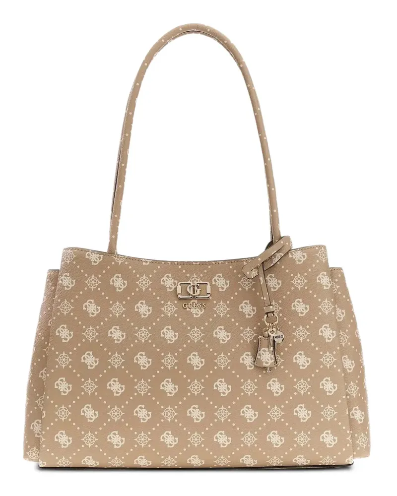 Guess Emelie Schultertasche mit Logo - Nude Nude