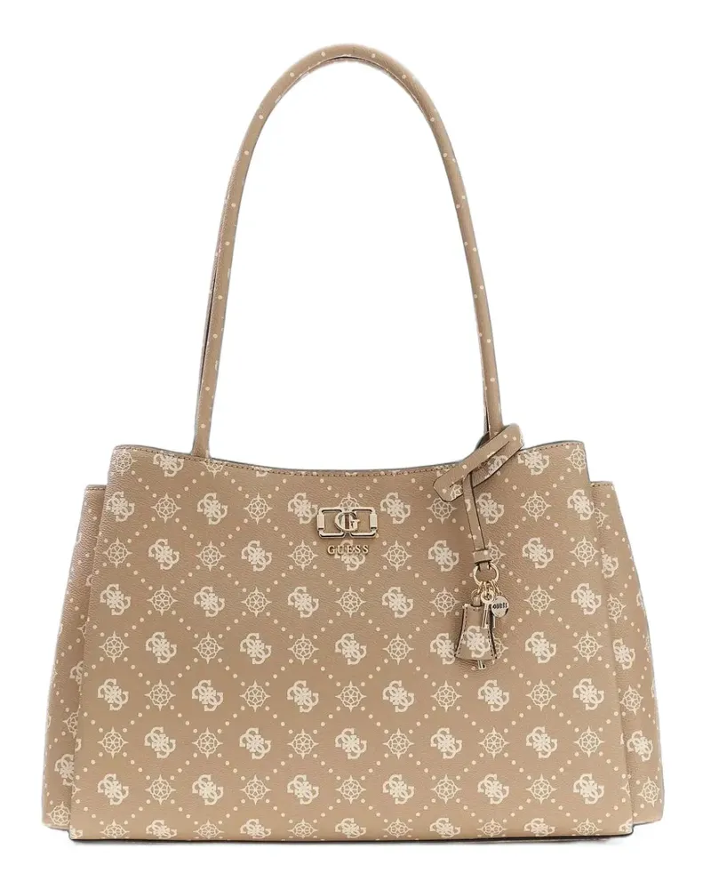 Guess Emelie logo-print shoulder bag - Nude Nude