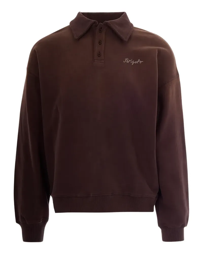 Axel Arigato Maze embroidered polo shirt - Braun Braun