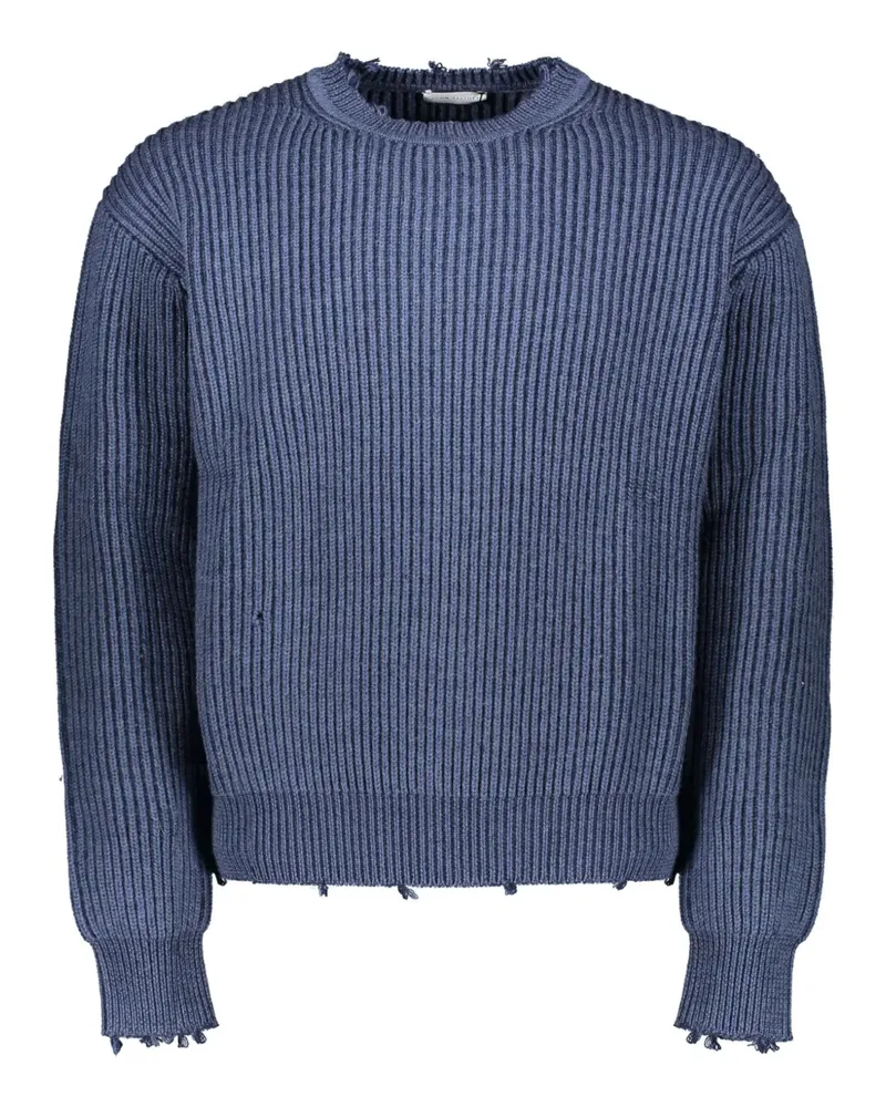 John Elliott + Co Gerippter Cropped-Pullover - Blau Blau