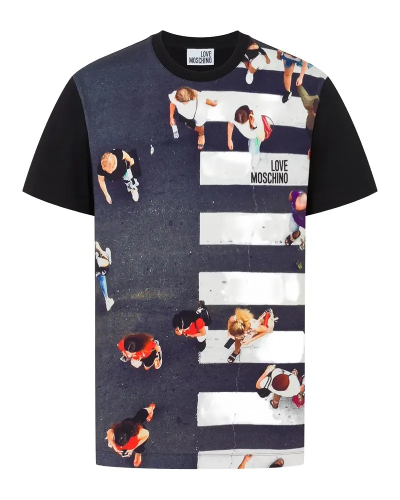 Moschino printed cotton jersey T-shirt - Schwarz Schwarz