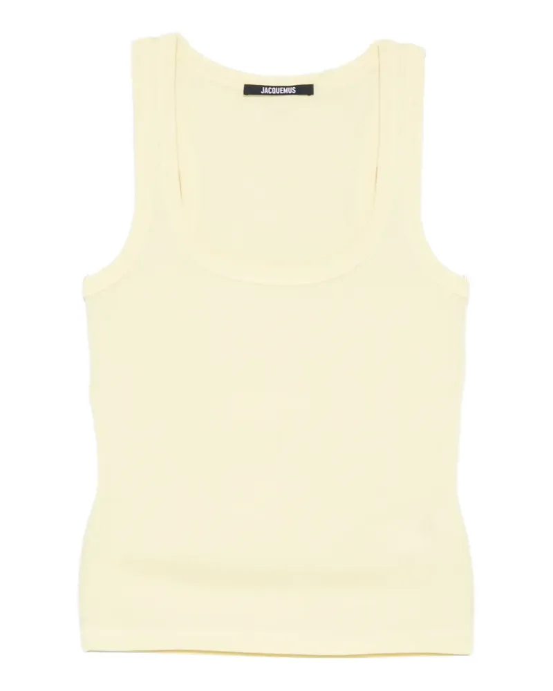Jacquemus ribbed-knit logo-patch vest - Gelb Gelb