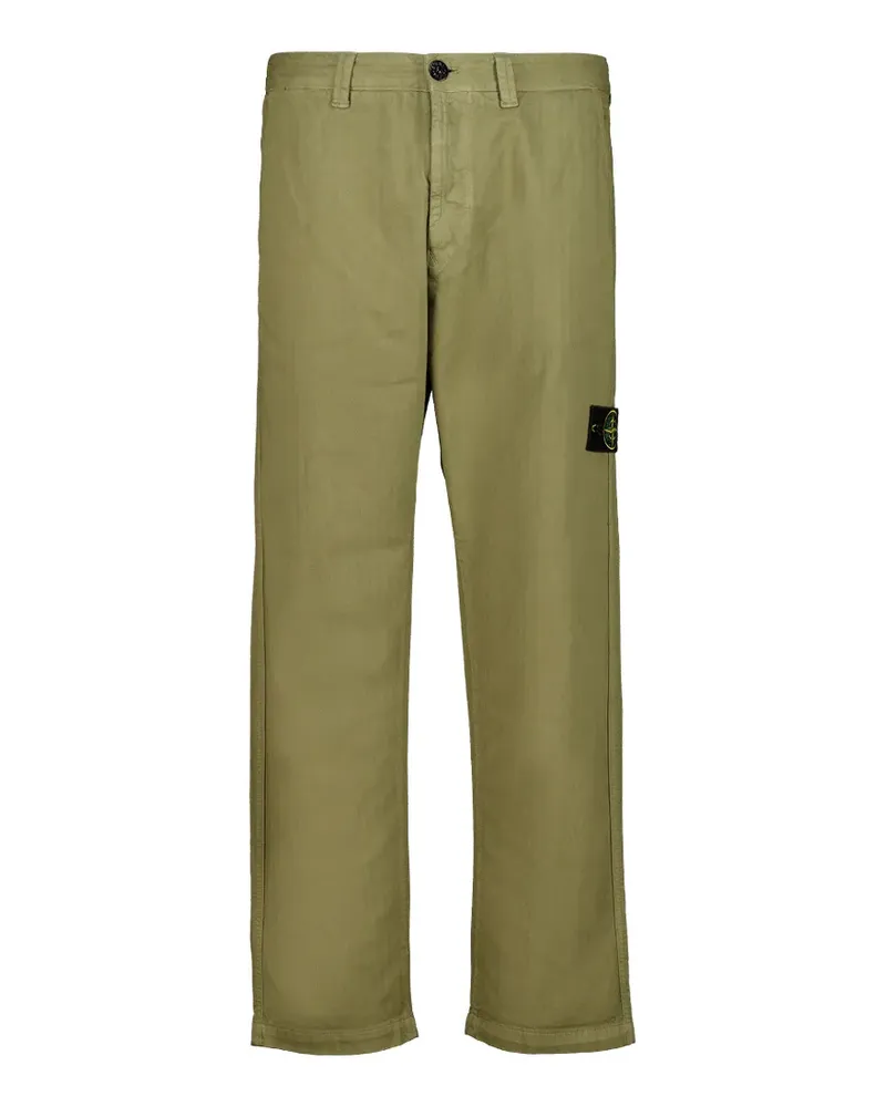 Stone Island 3100052 cotton herringbone chino trousers - Grün Grün