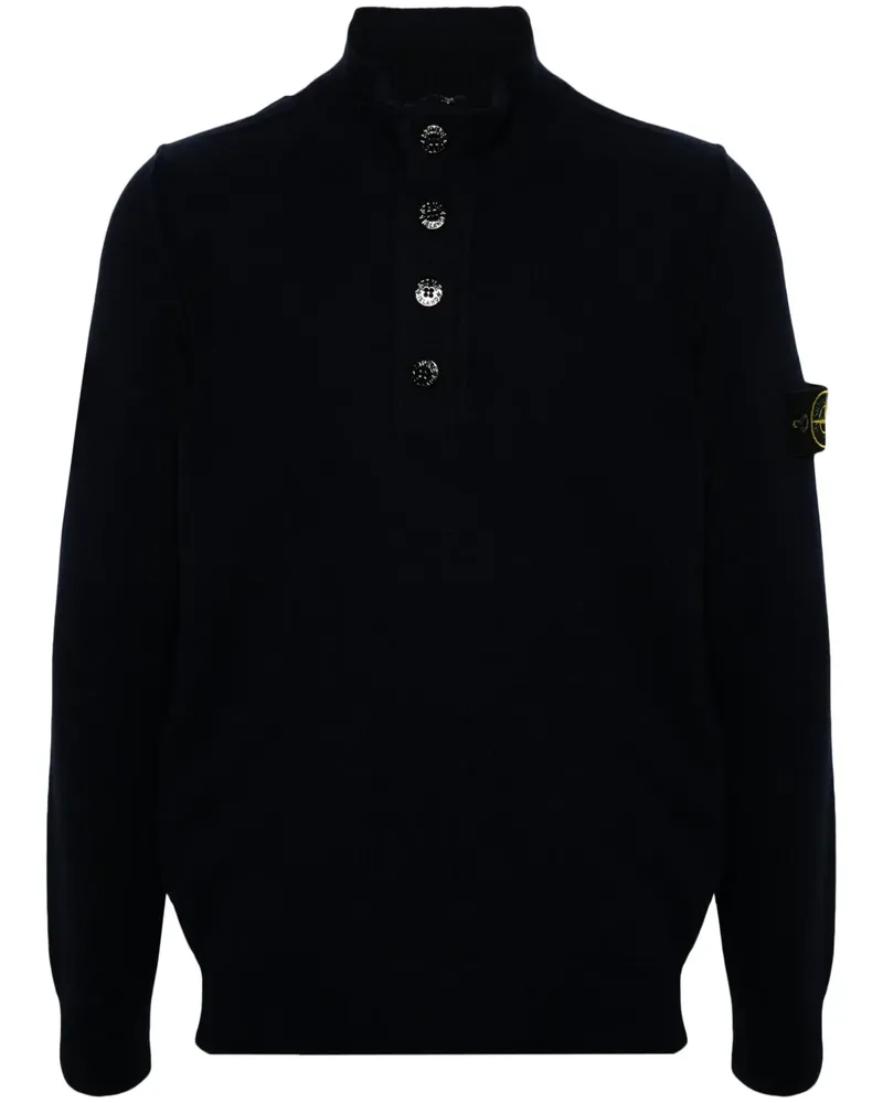 Stone Island Pullover mit Kompass-Patch - Blau Blau