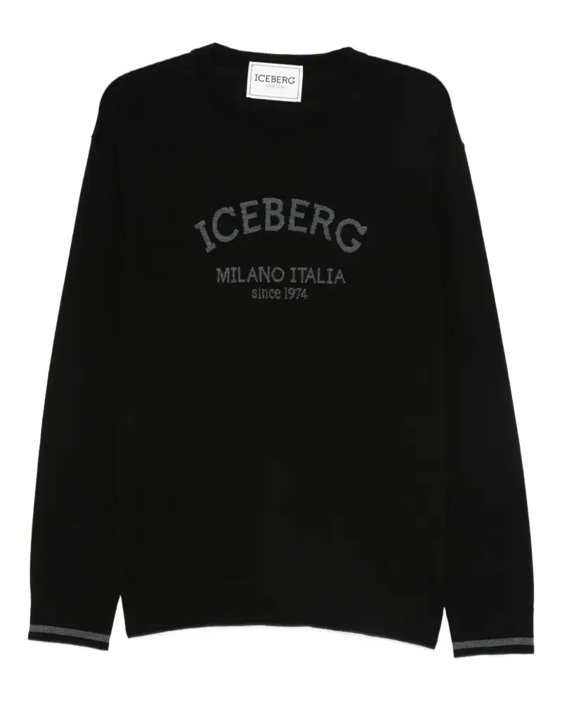 Iceberg Pullover mit Logo-Stickerei - Schwarz Schwarz