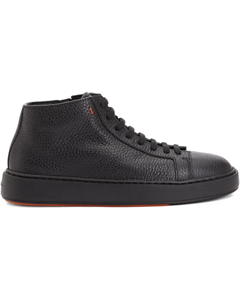 Santoni zip-up leather sneakers - Schwarz Schwarz