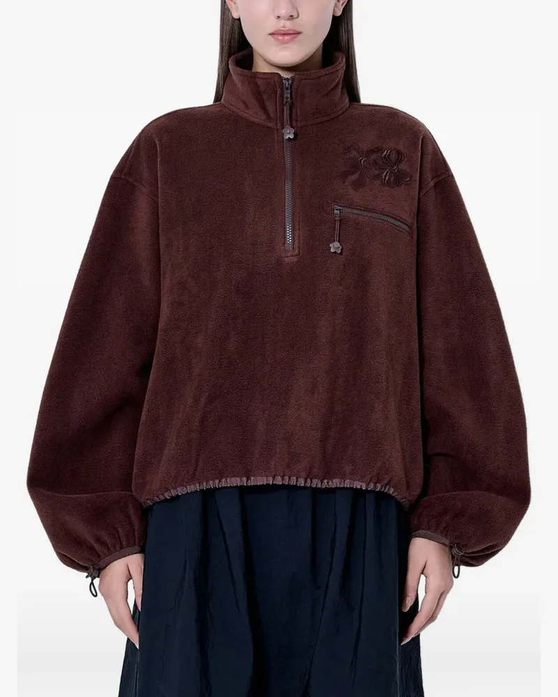 Cecilie Bahnsen Fleecepullover mit Schleifenstickerei - Braun Braun