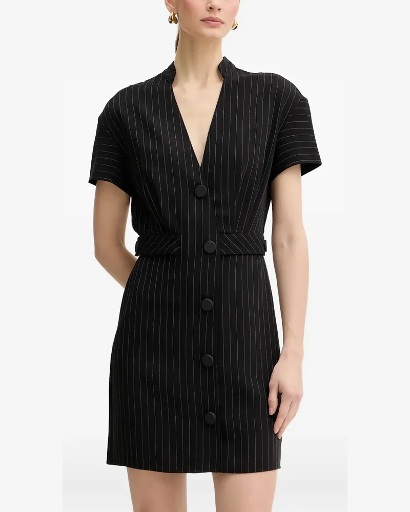 Armani Exchange Geknöpftes Kleid mit Streifen - Schwarz Schwarz