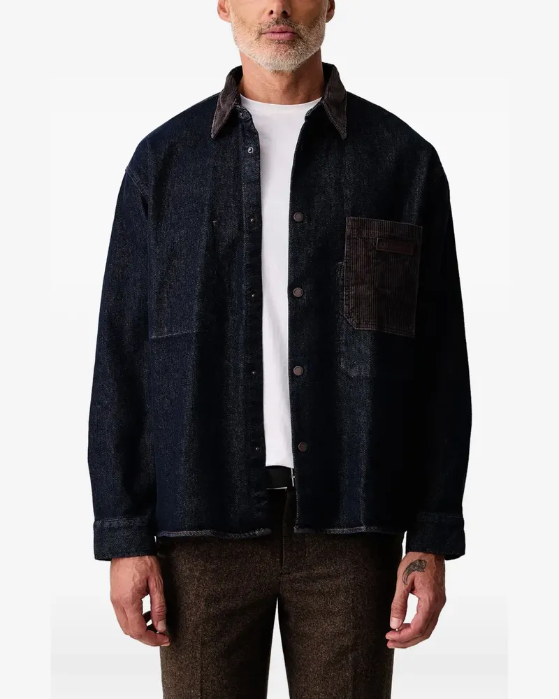 Armani Exchange Jeanshemd mit Cordbesatz - Blau Blau
