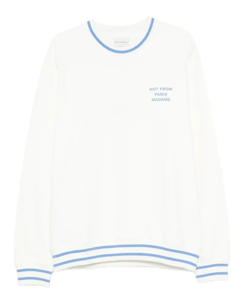 Drôle de Monsieur Gestreiftes Sweatshirt mit Slogan-Print - Weiß Weiß
