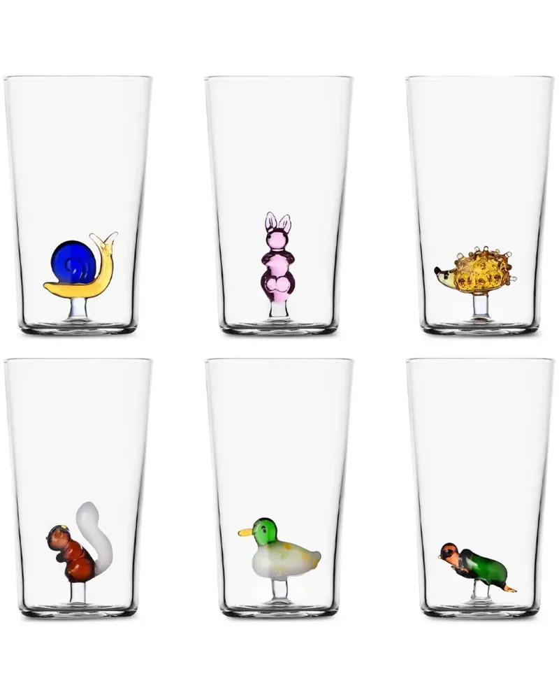 Ichendorf Milano 6er-Set glasierte Animal Farm Gläser - Weiß Weiß