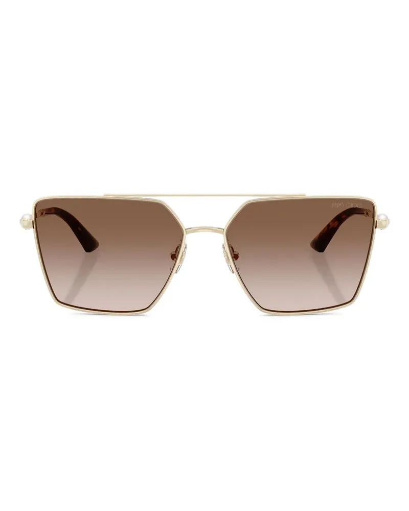 Jimmy Choo Sonnenbrille mit eckigem Gestell - Gold Gold