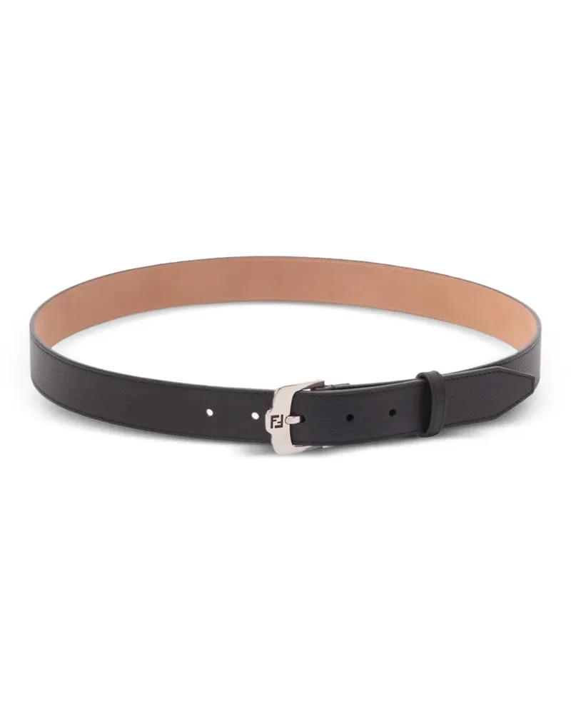 Fendi logo-buckle leather belt - Schwarz Schwarz