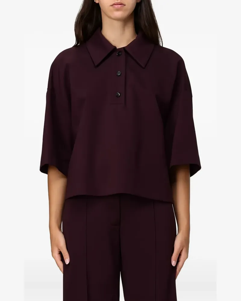 Liviana Conti Poloshirt mit geknöpftem Kragen - Violett Violett