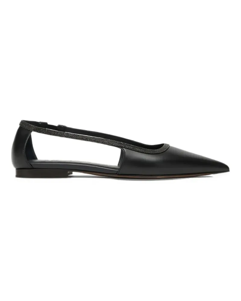 Brunello Cucinelli Ballerinas mit spitzer Kappe - Schwarz Schwarz