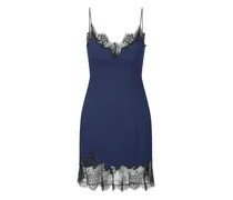 Camisole-Kleid mit Spitzenbesatz - Blau