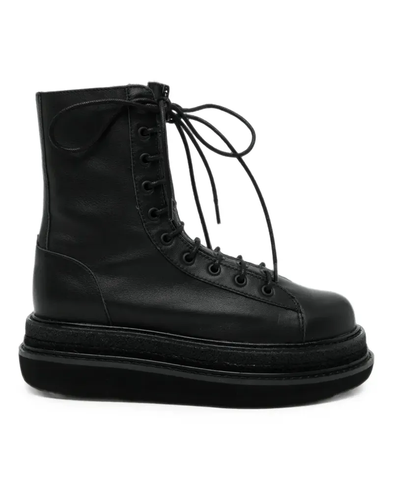 Yohji Yamamoto Military-Stiefel mit Reißverschluss - Schwarz Schwarz