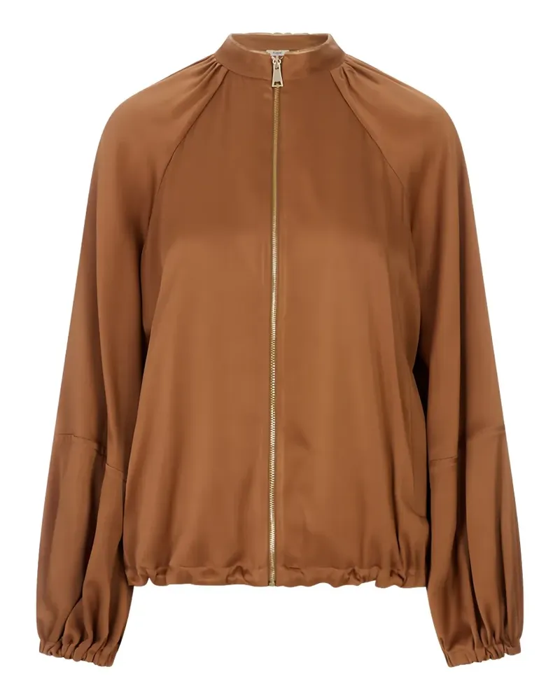 Fabiana Filippi pleated-sleeve zip-up jacket - Braun Braun