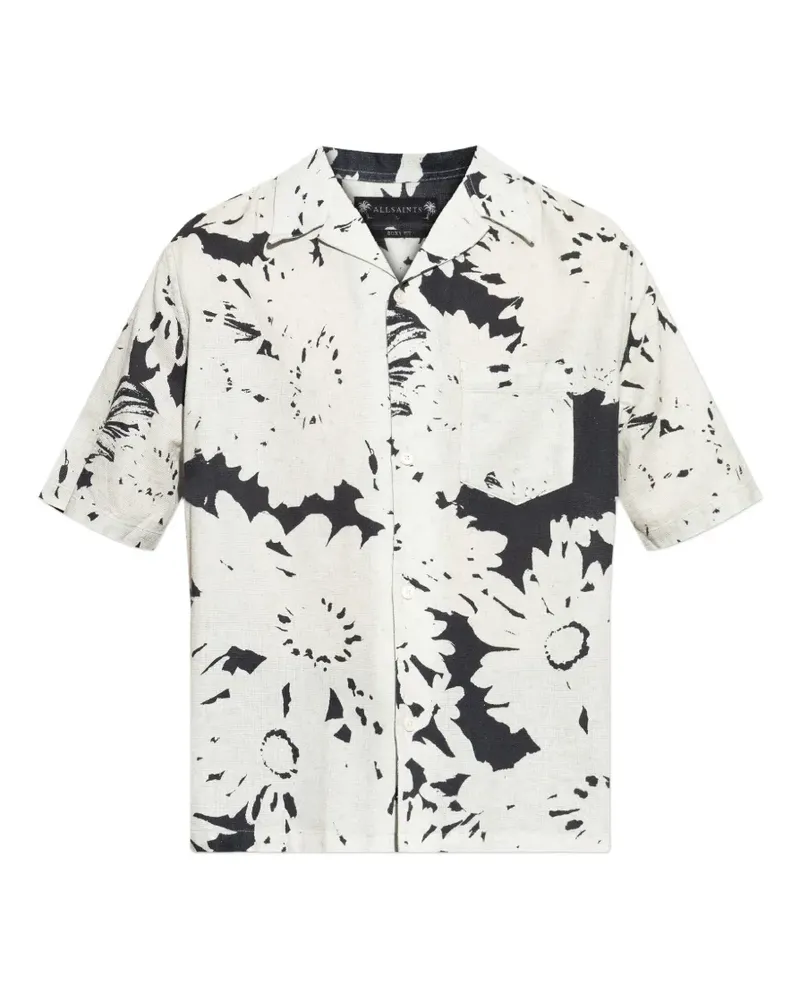 AllSaints Hemd mit Tasche aus floraler Spitze - Nude Nude