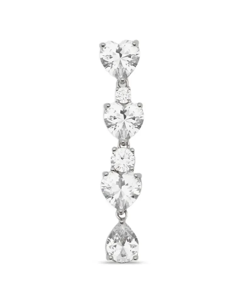 Self-Portrait crystal-heart tiered earrings - Silber Silber