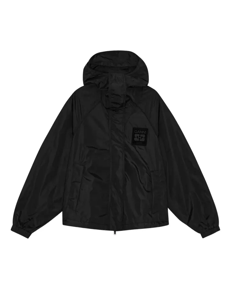 Ganni Jacke mit Kapuze - Schwarz Schwarz