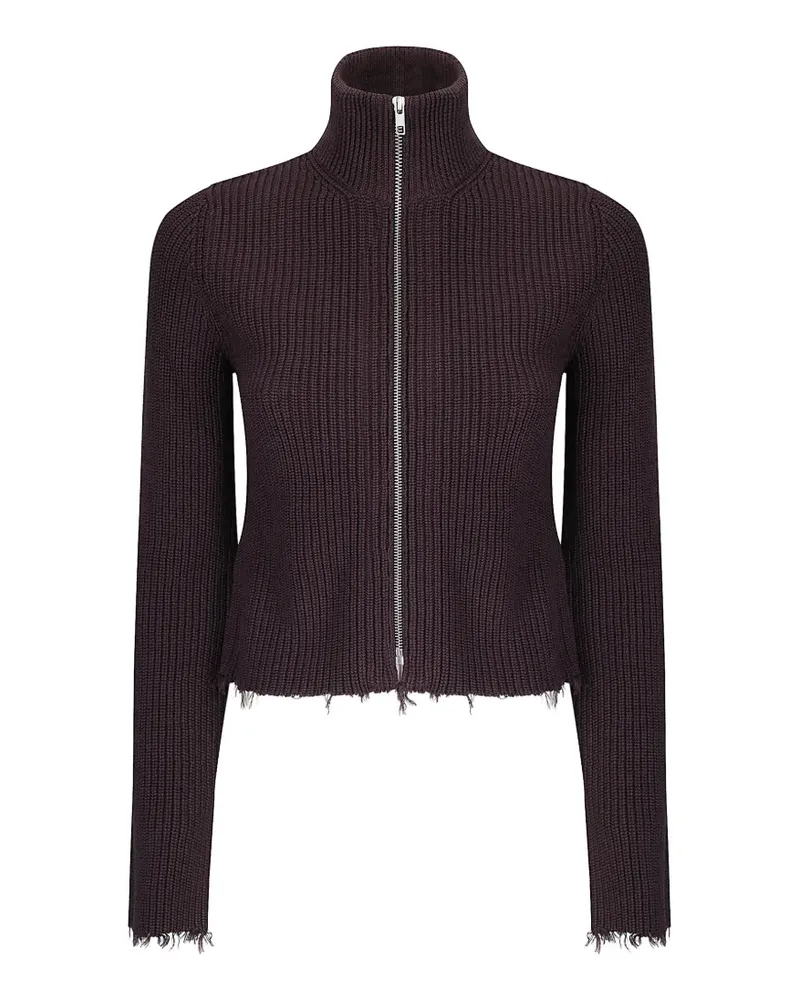 Maison Margiela ribbed cotton zip cardigan - Braun Braun