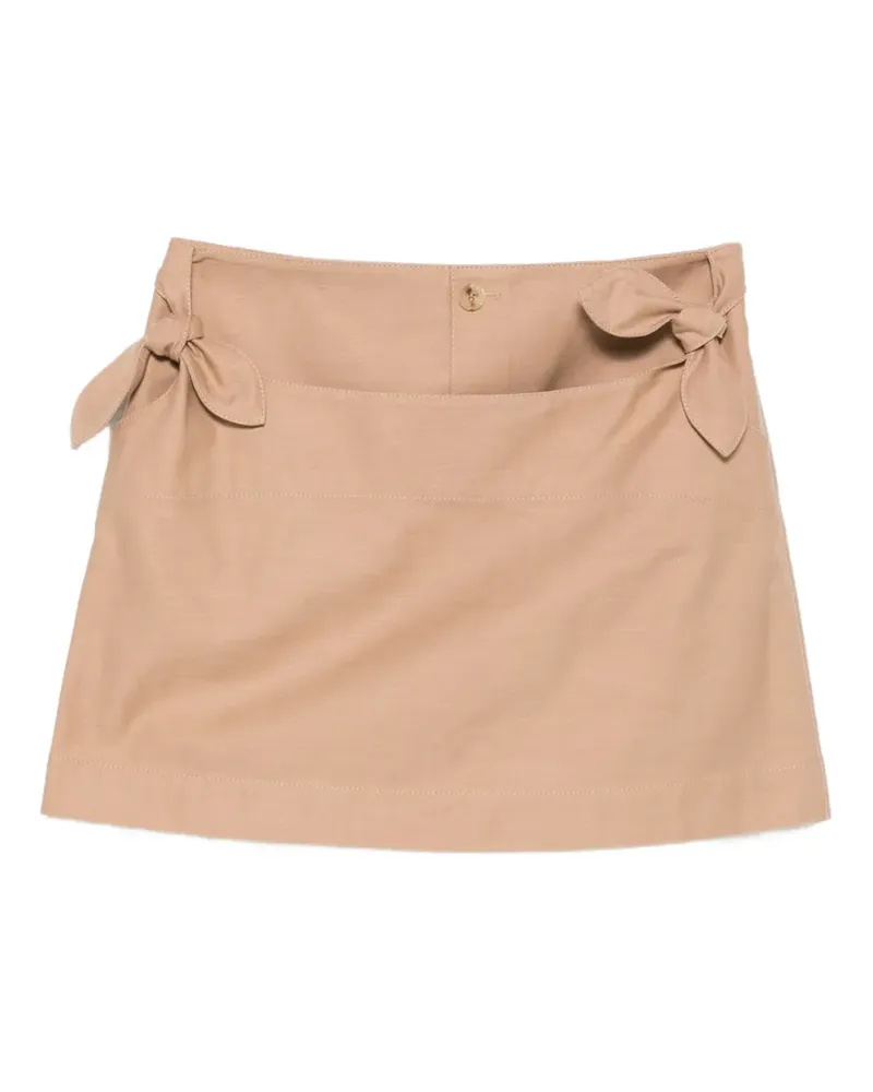Moschino bow-detail A-line mini skirt - Nude Nude